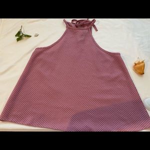 Pink Short sleeve blouse with white Polka dot ☺️